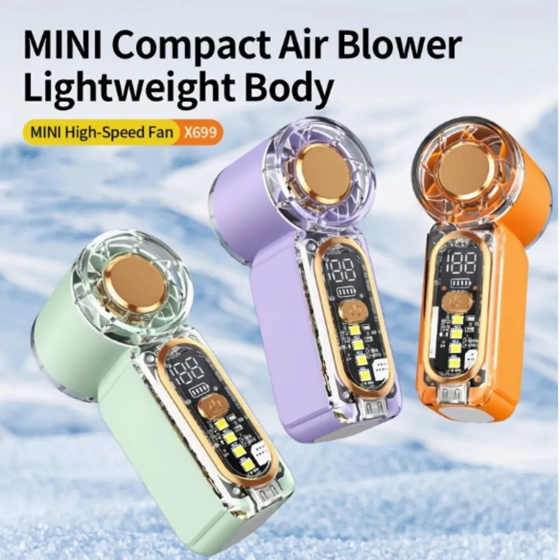 2026 New Mini Handheld Fan, 100-Speed Turbo, USB Rechargeable, Portable Cooling for Home & Outdoor
