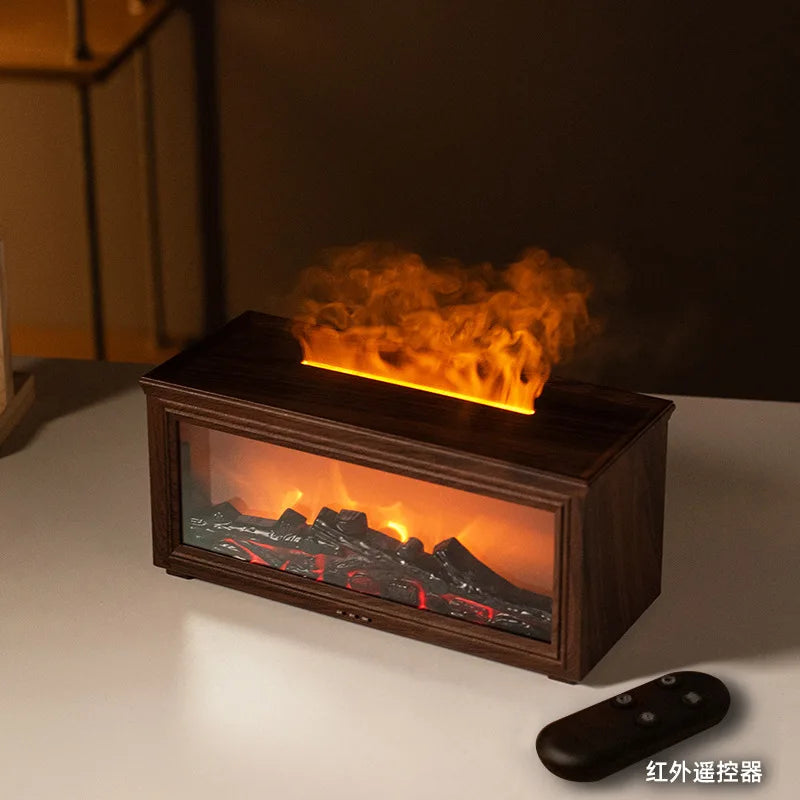Good Quality Marble Fireplace Humidifier Mist Maker Fireplace Flame Humidifier Fireplace Aromatherapy Diffuser for Living Room