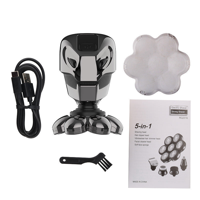 Rasoir Électrique 5-en-1 Étanche 4D USB – Multifonction Homme