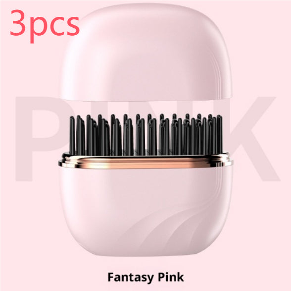 Mini Wireless Hair Straightening Comb – Fast Heat Anti-Frizz Styling Brush