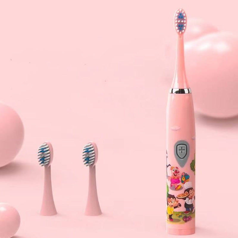 SonicKids™ Brosse à Dents Électrique Enfants – Cartoon Coloré IPX6 Waterproof, Technologie Sonic, 6 Têtes de Rechange