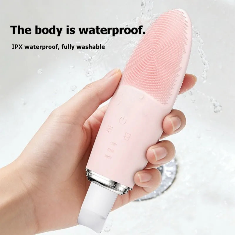 【GARMENT】Silicone Facial Cleanser Cleansing Device& 2-In-1 Ultrasonic Skin Scrubber-Deep Pore Cleaning And Blackhead Removal