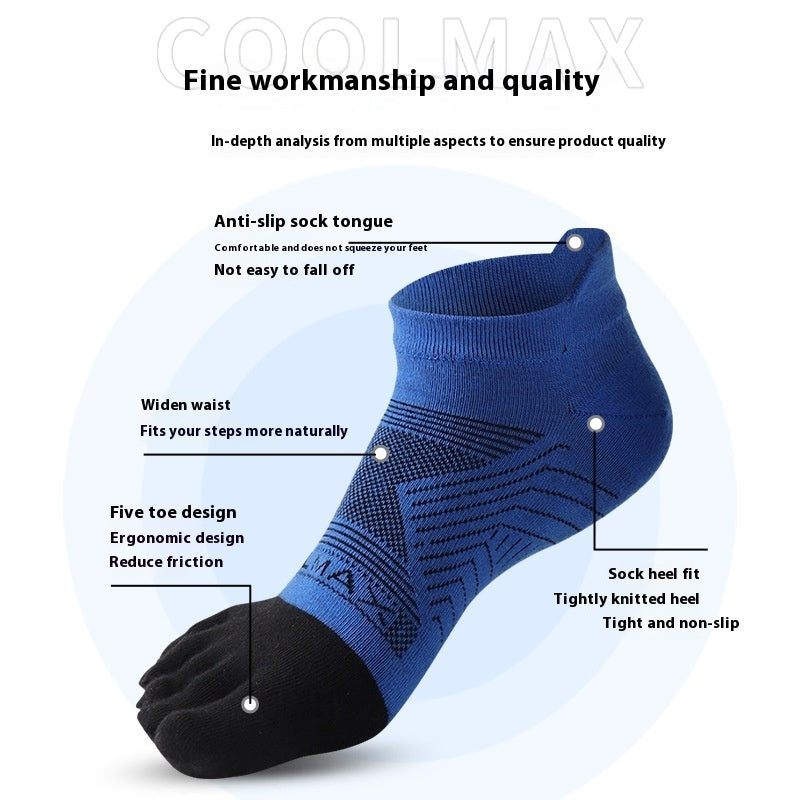 CoolMax Marathon Running Toe Socks – Homme – Anti-Transpiration & Séchage Rapide