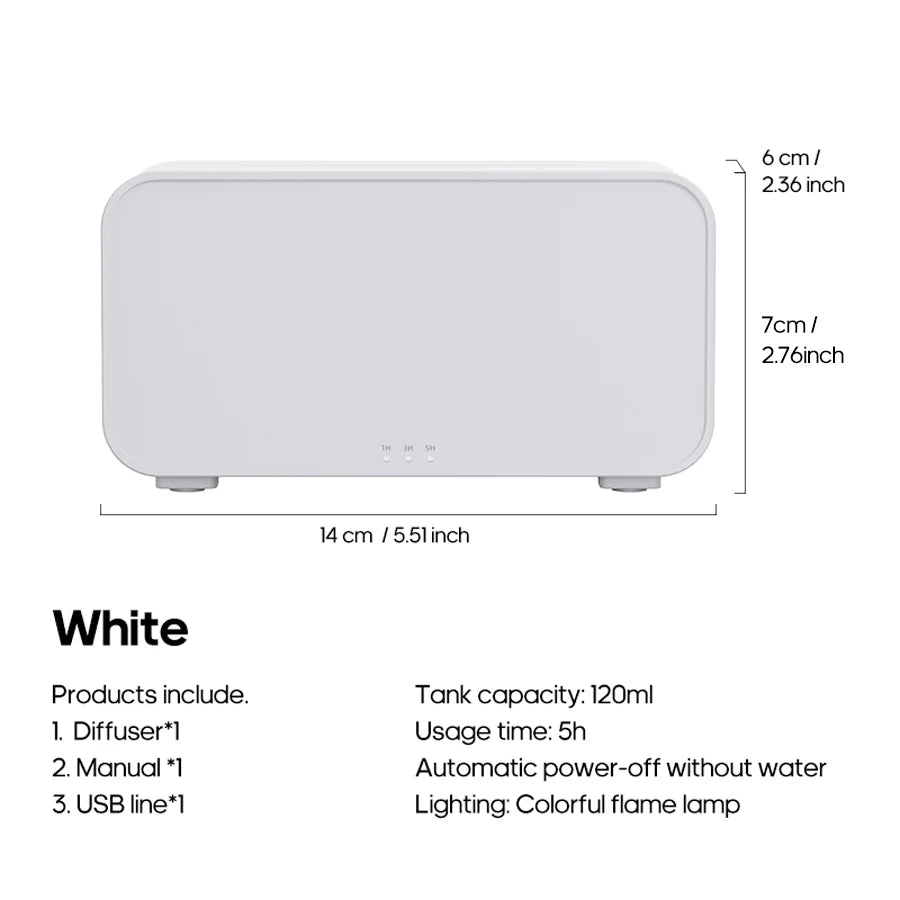 New Simulation Flame Aromatherapy Machine Mini Air Humidifier LED Colorful Light Timer Humidifier Home Perfume Diffuser