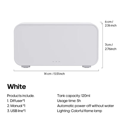 New Simulation Flame Aromatherapy Machine Mini Air Humidifier LED Colorful Light Timer Humidifier Home Perfume Diffuser