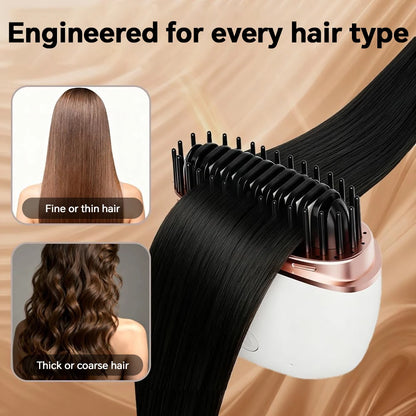 Mini Rechargeable Hair Straightener Brush, Hair Styling Comb with 2 Adjustable Temps and 30s Fast Heating Portable for Travel