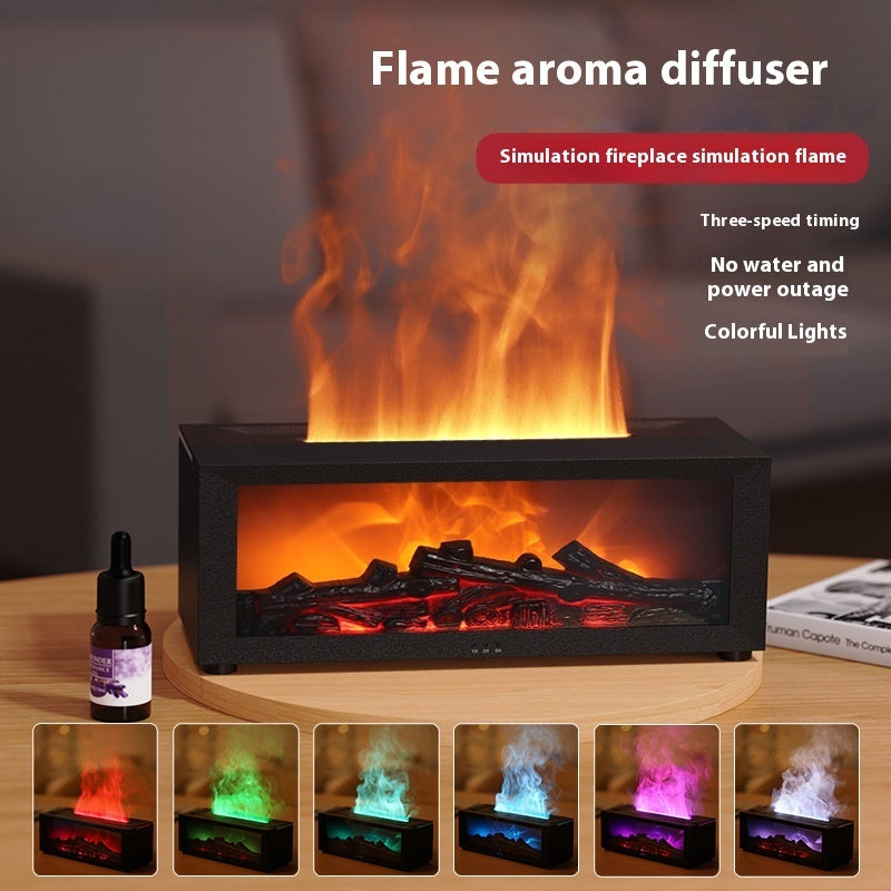 FlameGlow™ Diffuseur Flamme 3D Humidificateur Aromathérapie LED 7 Couleurs 150ml