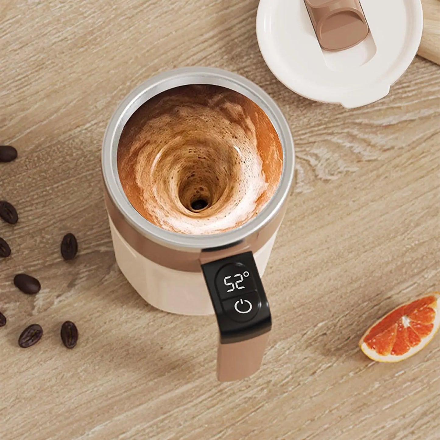 Self Stirring Mug 400ml Rechargeable Drinkware with Lid Electric Coffee Cup Built-in LCD for Beverage Cocoa Honey Women Men Home