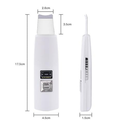 Ultrasonic Skin Scrubber Facial Cleanser – Blackhead & Acne Remover, Deep Pore Cleansing Face Spatula, Exfoliation & Skin Lifting Beauty Device