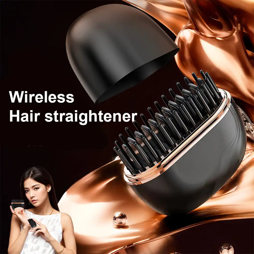 Hair straightening comb wireless charging  straightener  care styling comb home long  styling fluffy