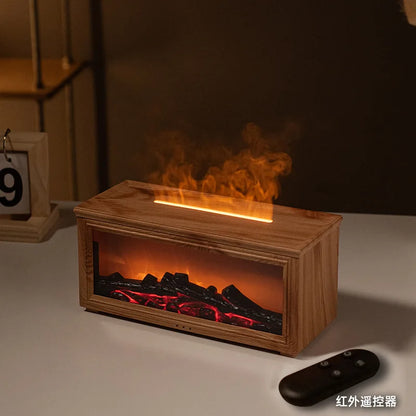 Good Quality Marble Fireplace Humidifier Mist Maker Fireplace Flame Humidifier Fireplace Aromatherapy Diffuser for Living Room