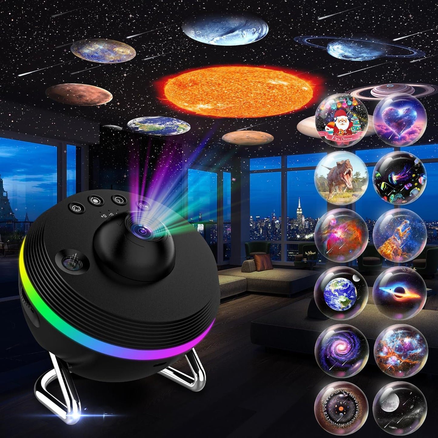 Projecteur Galaxy 13-en-1 Ultra HD – Lampe Planétarium Rotative Immersive | Expérience Cosmos 360°