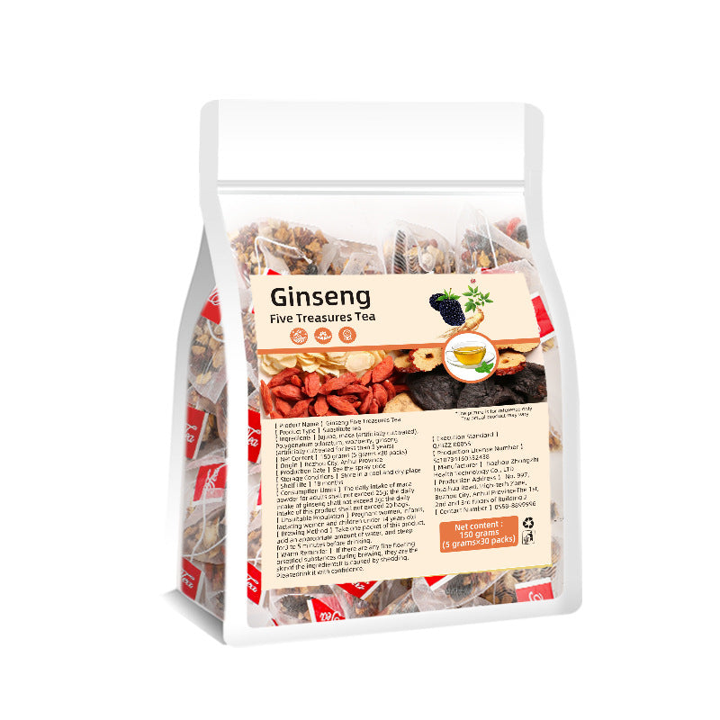 Ginseng Five Treasures Herbal Tea – Premium Detox & Wellness Tea (30 Bags)
