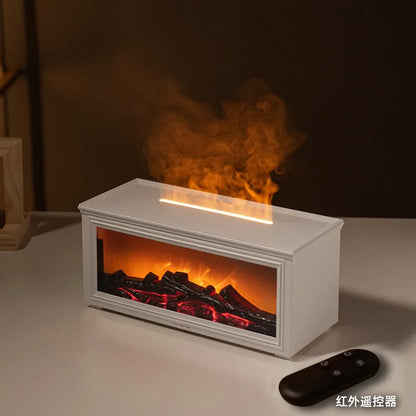 Good Quality Marble Fireplace Humidifier Mist Maker Fireplace Flame Humidifier Fireplace Aromatherapy Diffuser for Living Room
