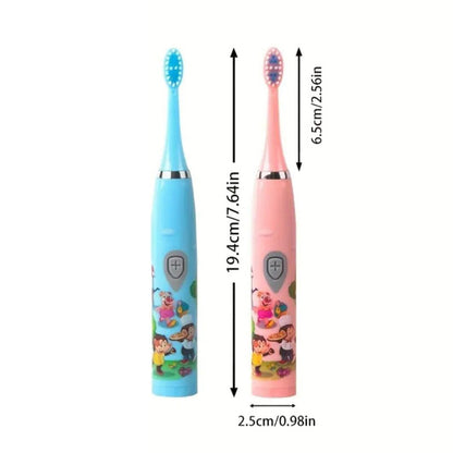 SonicKids™ Brosse à Dents Électrique Enfants – Cartoon Coloré IPX6 Waterproof, Technologie Sonic, 6 Têtes de Rechange