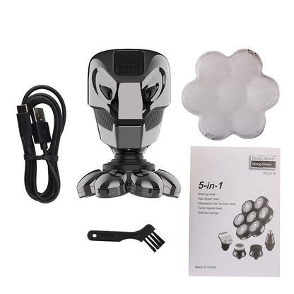 Rasoir Électrique 5-en-1 Étanche 4D USB – Multifonction Homme