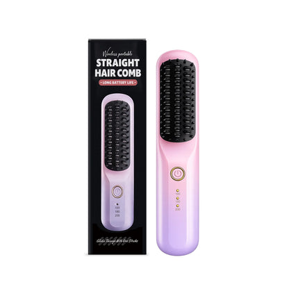 Wireless Straightener Hair Comb Fast Smooth Hair Cordless Use Reducing Frizz Portable Styling Tool Mini Hair Straightening Comb