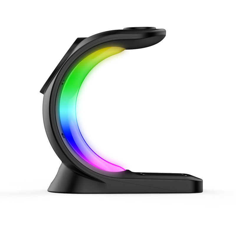 Chargeur Sans Fil 4 en 1 Magnétique Rapide avec RGB pour iPhone, Watch & AirPods