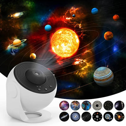 Projecteur Galaxie 12-en-1 HD Rotatif 360° – Lampe Planétarium Étoilé pour Enfants & Décoration Chambre Luxe