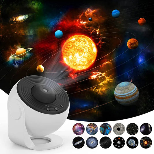 Projecteur Galaxie 12-en-1 HD Rotatif 360° – Lampe Planétarium Étoilé pour Enfants & Décoration Chambre Luxe