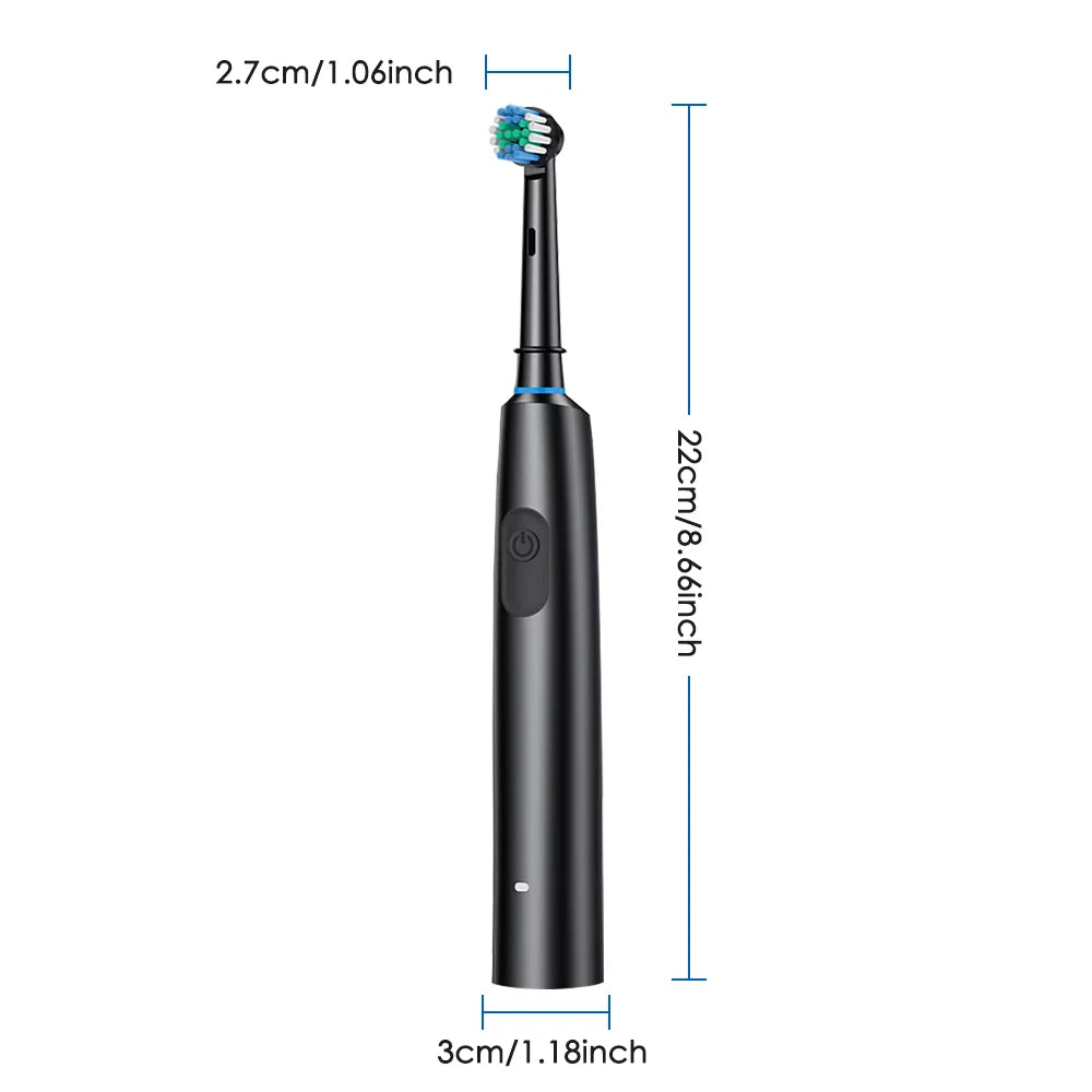 Electric Smart Rotating Timing Toothbrush Rechargeable Rotary Toothbrush with 4 Heads, 5 Modes Setting Teeth Whitening Oral Care