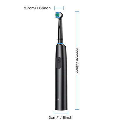 Electric Smart Rotating Timing Toothbrush Rechargeable Rotary Toothbrush with 4 Heads, 5 Modes Setting Teeth Whitening Oral Care