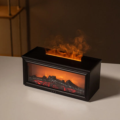 Good Quality Marble Fireplace Humidifier Mist Maker Fireplace Flame Humidifier Fireplace Aromatherapy Diffuser for Living Room
