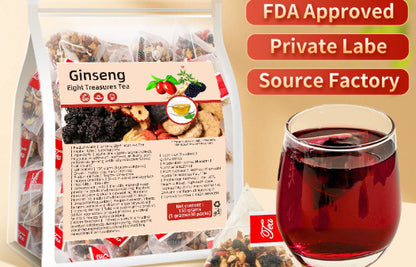 Ginseng Five Treasures Herbal Tea – Premium Detox & Wellness Tea (30 Bags)