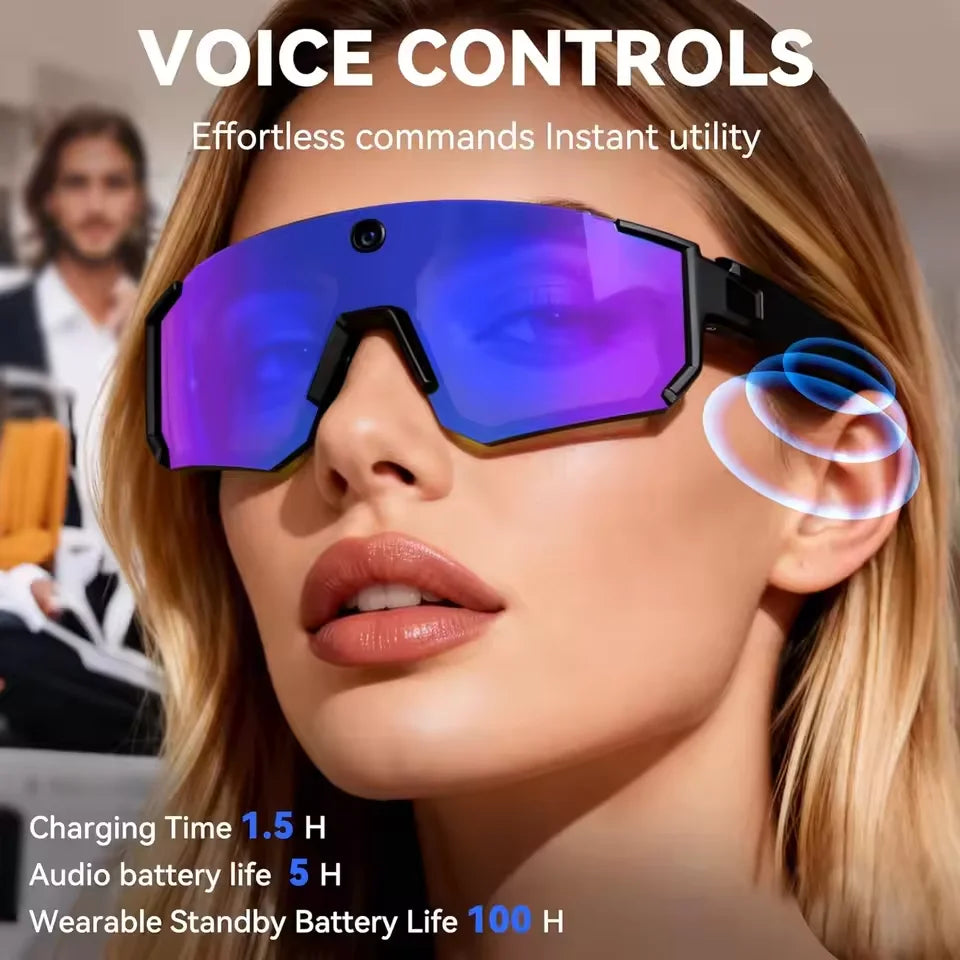 Smart AI Camera Glasses 1200P Video Recording Bluetooth Outdoor Sports Sunglasses WiFi Translator Anti-Shake Polarized Eyewear