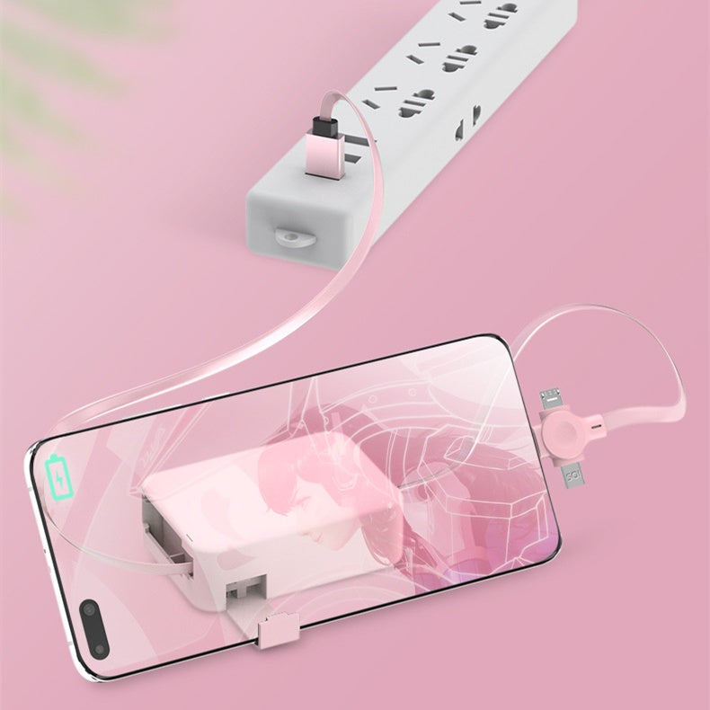 FlexCharge 4-in-1 Retractable Fast Charging Cable – Multi USB Type C / iPhone / Micro USB with Built-in Phone Stand & Storage Case