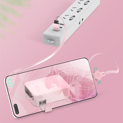 FlexCharge 4-in-1 Retractable Fast Charging Cable – Multi USB Type C / iPhone / Micro USB with Built-in Phone Stand & Storage Case