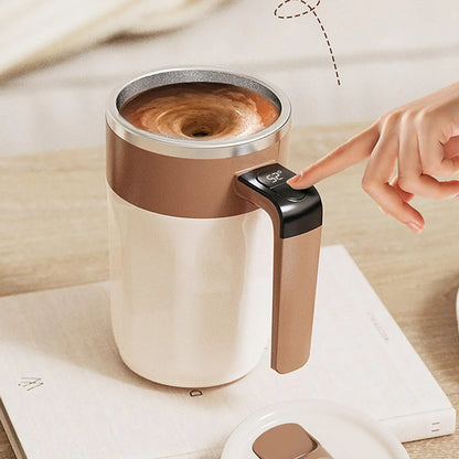 Self Stirring Mug 400ml Rechargeable Drinkware with Lid Electric Coffee Cup Built-in LCD for Beverage Cocoa Honey Women Men Home