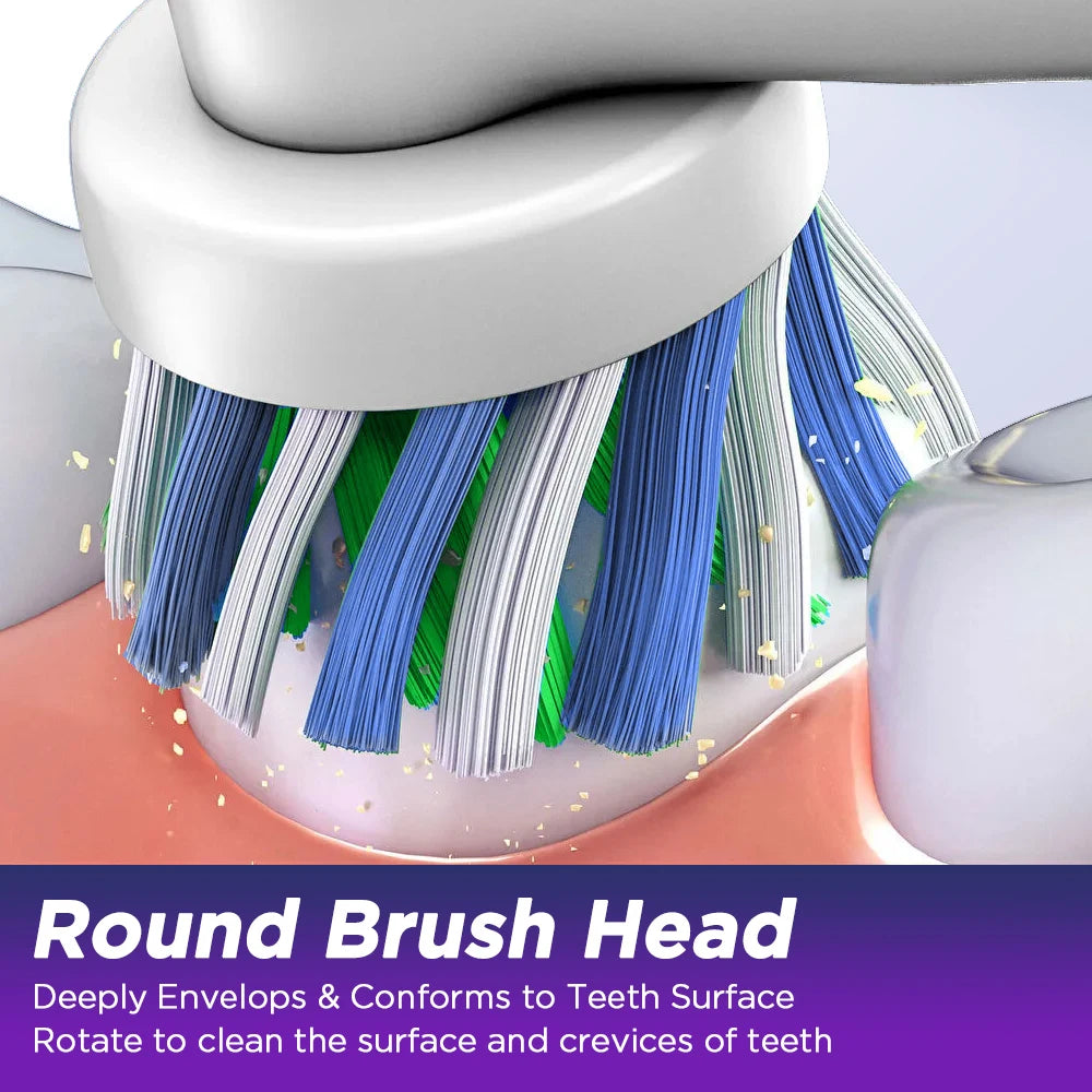 5 Modes Rotating Electric Toothbrush Rechargeable Rotary Electric Timer Teeth Whitening Brush with Replacement Heads Oral Care