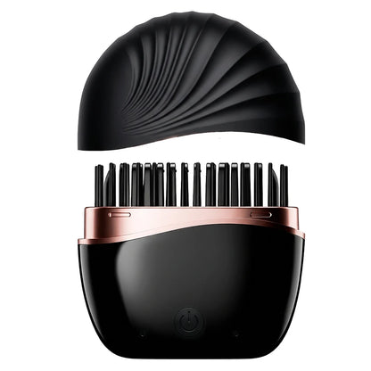 Wireless Hair Straightener Brush, Rechargeable Straightening Comb - 30s Fast Heating and 2 Temp Settings for Smooth Hair Styling