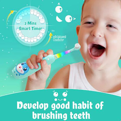 Seago Kids Electric Toothbrush LED Observing Light Children's Power Toothbrushes with Magnetic Charging 8 Pieces Brush Heads
