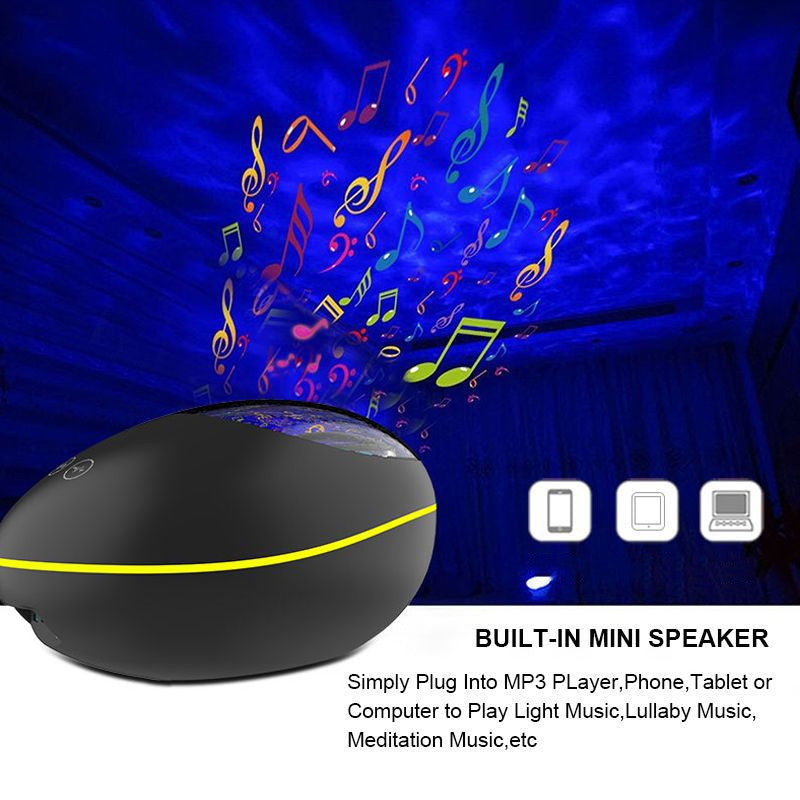 Veilleuse Projecteur Galaxie 8 Couleurs – Ambiance Zen avec Haut-Parleur
