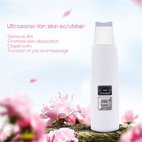 Ultrasonic Skin Scrubber Facial Cleanser – Blackhead & Acne Remover, Deep Pore Cleansing Face Spatula, Exfoliation & Skin Lifting Beauty Device