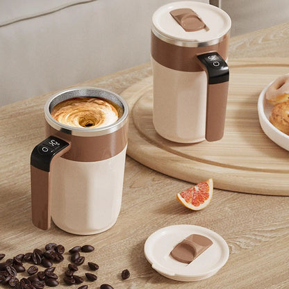Self Stirring Mug 400ml Rechargeable Drinkware with Lid Electric Coffee Cup Built-in LCD for Beverage Cocoa Honey Women Men Home