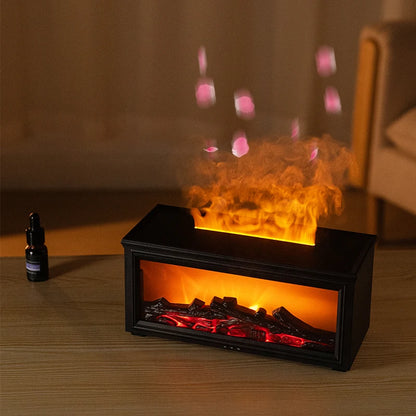 Good Quality Marble Fireplace Humidifier Mist Maker Fireplace Flame Humidifier Fireplace Aromatherapy Diffuser for Living Room