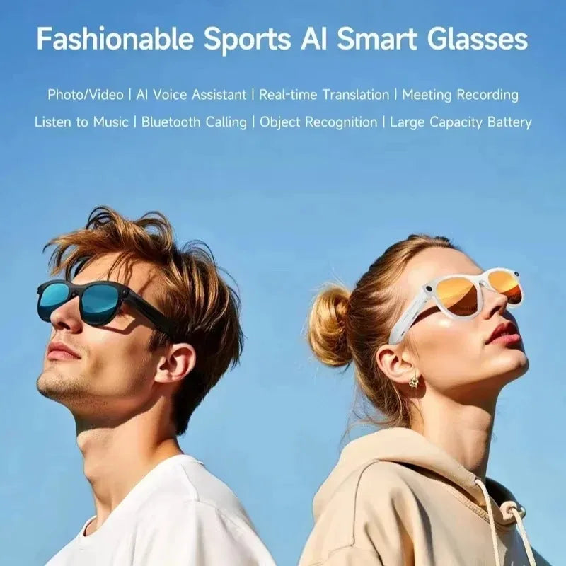 8KHD Smart AI Glasses Color Changing 1200MP Translate Camera Bluetooth Call Voice Assistant Music Control 2026