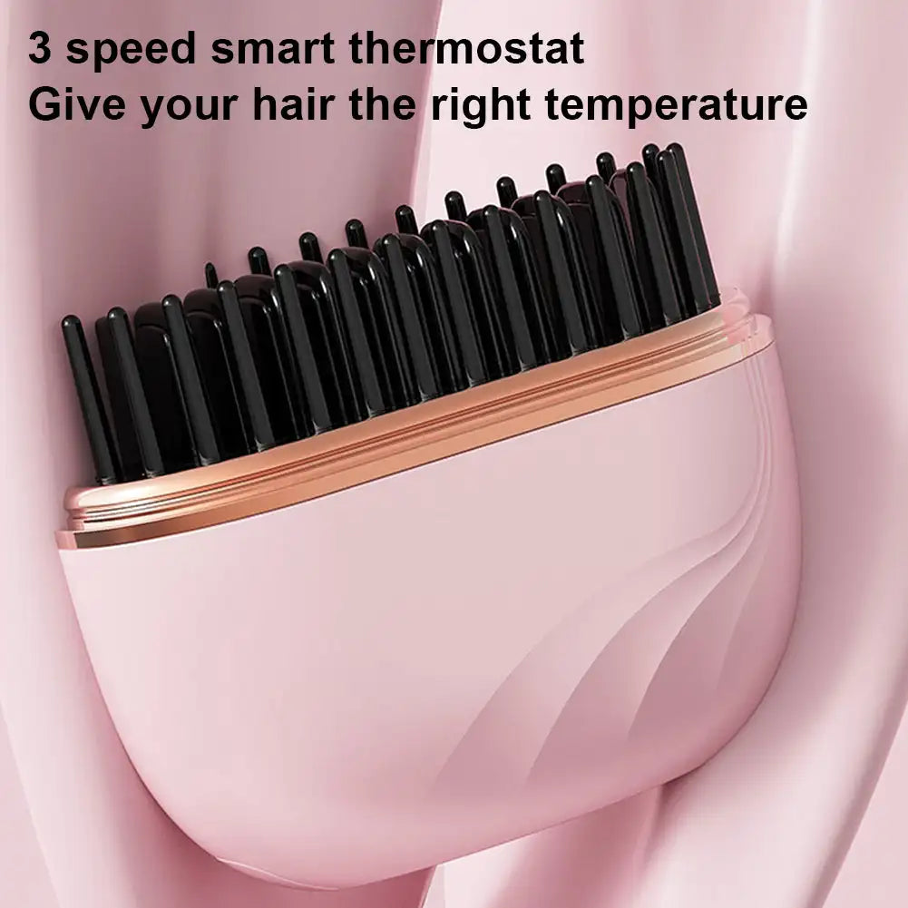 Hair straightening comb wireless charging  straightener  care styling comb home long  styling fluffy