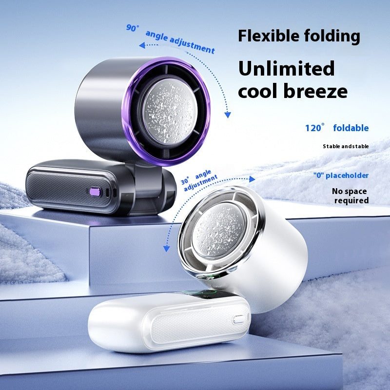 Ventilateur Portable Refroidissant Ice Pack – Mini Ventilateur Pliable USB à Vitesse Réglable (Cou & Main)