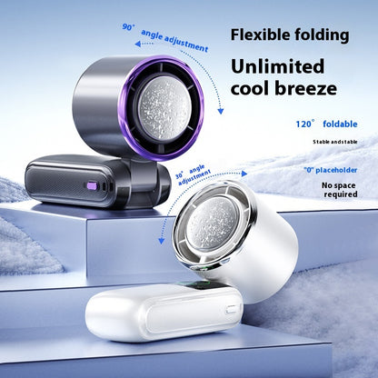 Ventilateur Portable Refroidissant Ice Pack – Mini Ventilateur Pliable USB à Vitesse Réglable (Cou & Main)