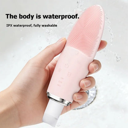 【GARMENT】Silicone Facial Cleanser Cleansing Device& 2-In-1 Ultrasonic Skin Scrubber-Deep Pore Cleaning And Blackhead Removal