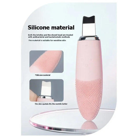 【GARMENT】Silicone Facial Cleanser Cleansing Device& 2-In-1 Ultrasonic Skin Scrubber-Deep Pore Cleaning And Blackhead Removal