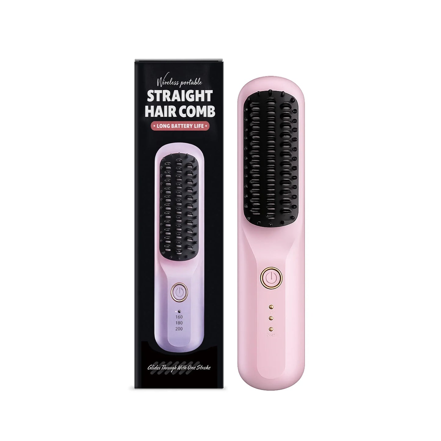 Wireless Straightener Hair Comb Fast Smooth Hair Cordless Use Reducing Frizz Portable Styling Tool Mini Hair Straightening Comb