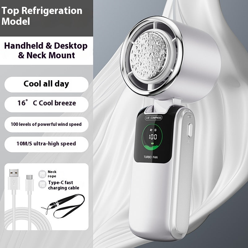 Ventilateur Portable Refroidissant Ice Pack – Mini Ventilateur Pliable USB à Vitesse Réglable (Cou & Main)