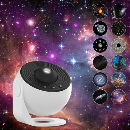 Projecteur Galaxie 12-en-1 HD Rotatif 360° – Lampe Planétarium Étoilé pour Enfants & Décoration Chambre Luxe