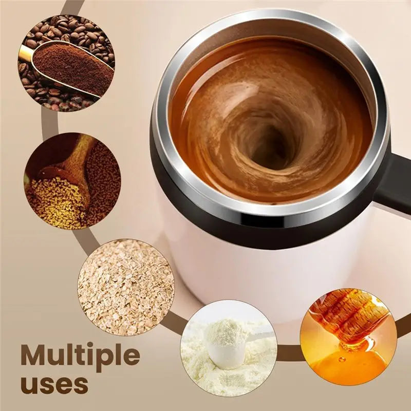 ABRE-Automatic Magnetic Stirring Coffee Mug, Self-Stirring Coffee Mug With Temperature Battery LCD, Rechargeable Coffee Mug