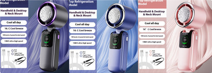 Ventilateur Portable Refroidissant Ice Pack – Mini Ventilateur Pliable USB à Vitesse Réglable (Cou & Main)